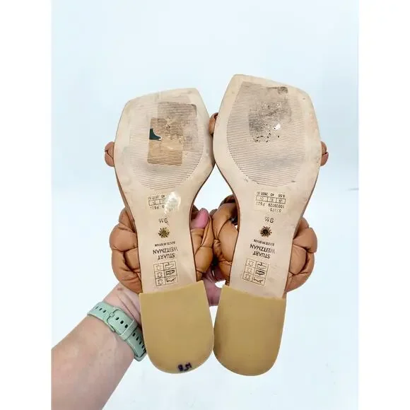 Stuart Weitzman Playa Braided Block-Heel Sandals 9.5 - Picture 4 of 6